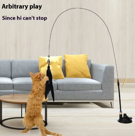 Interactive Feather Wand Teaser for Cats