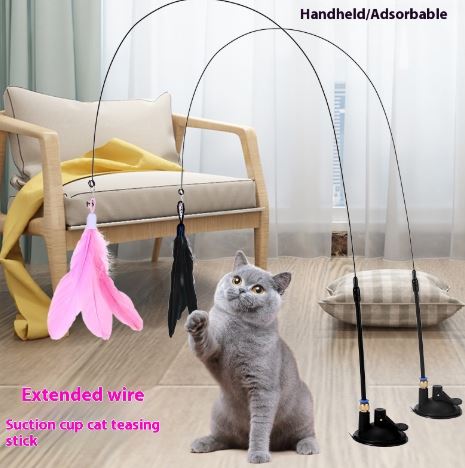 Interactive Feather Wand Teaser for Cats