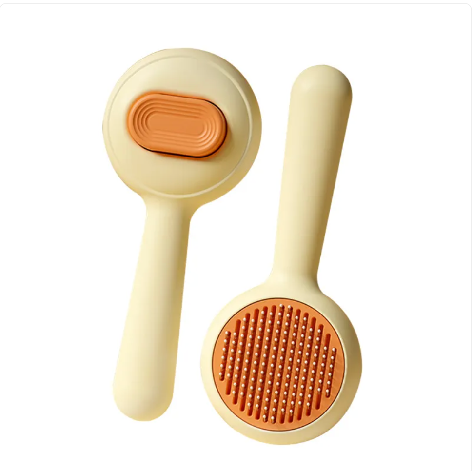 Self-Cleaning Grooming Brush & Steel Comb Set